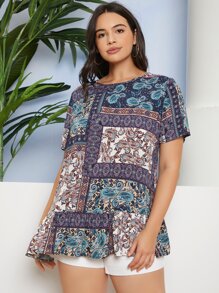SHEIN LUNE Top con estampado de paisley - Multicolor - Ver 5