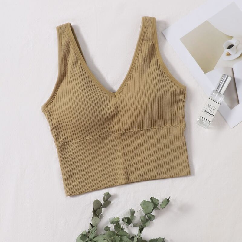 

Rib Tank Bralette, Khaki