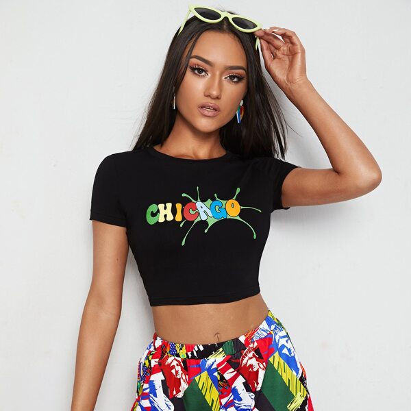 

Letter Graphic Tee, Black