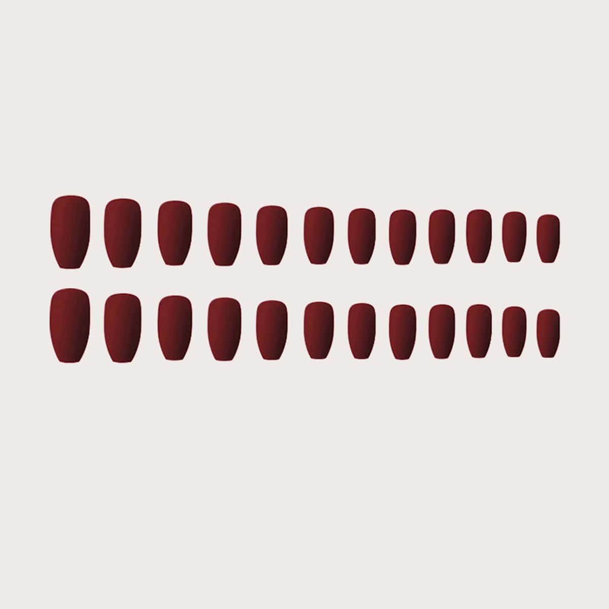 

24pcs Solid Fake Nail, Burgundy