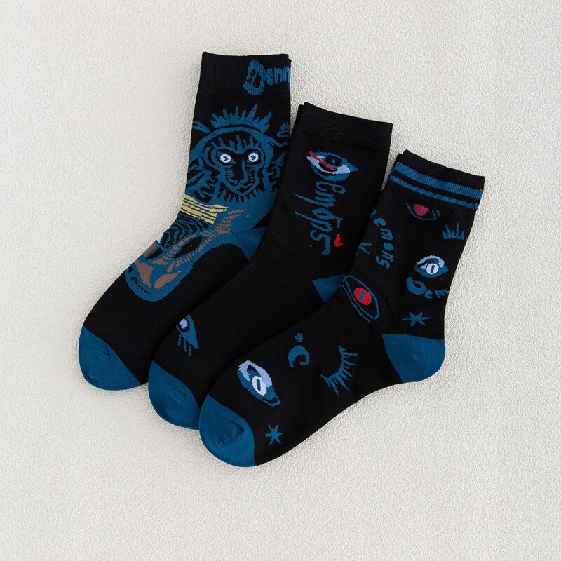 

Guys Striped Print Crew Socks, Multicolor