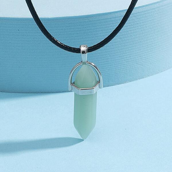 

Girls Geometric Pendant Necklace, Green