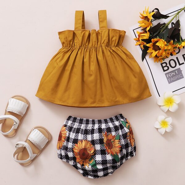 

Baby Ruffle Trim Cami Top & Gingham Shorts, Multicolor