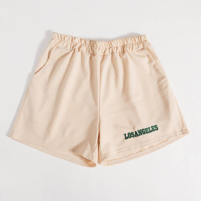 

Letter Embroidery Shorts, Khaki