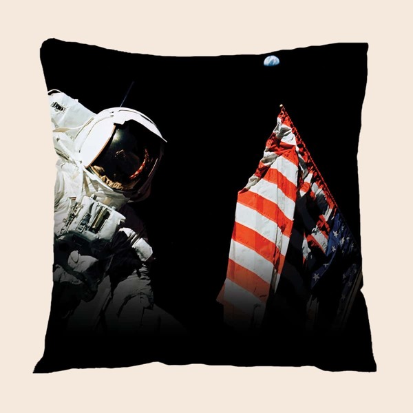 

Astronaut Print Cushion Cover Without Filler, Multicolor