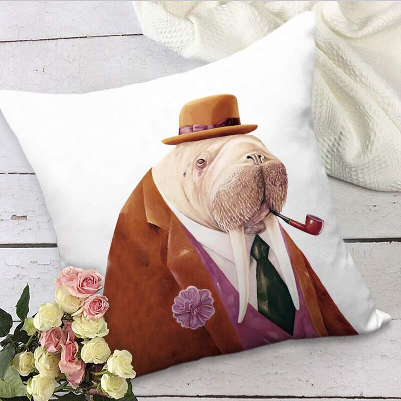 

Cartoon Graphic Cushion Cover Without Filler, Multicolor