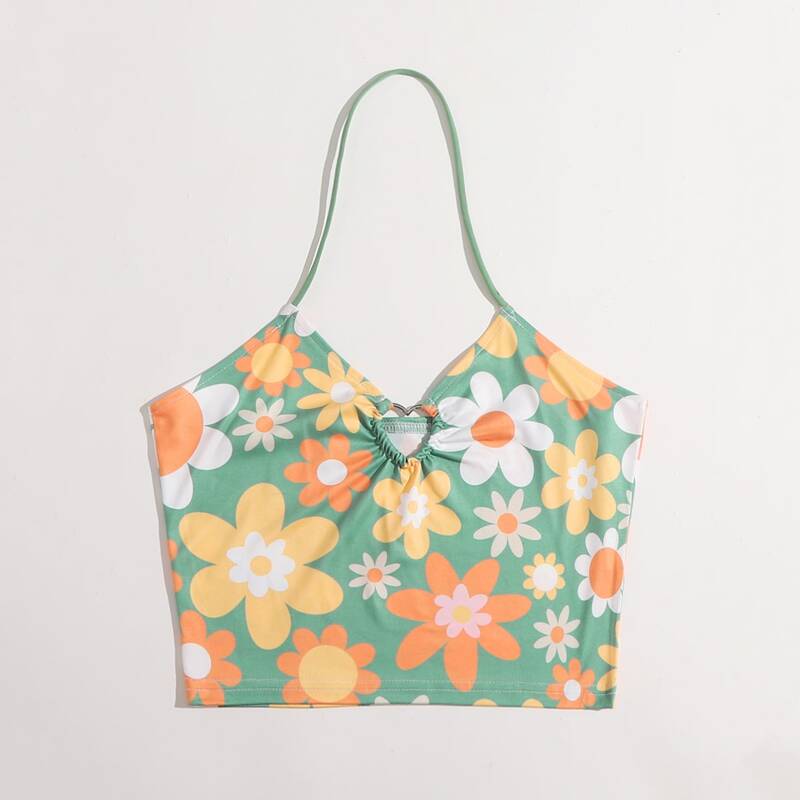 

Floral Print Halter Top, Multicolor