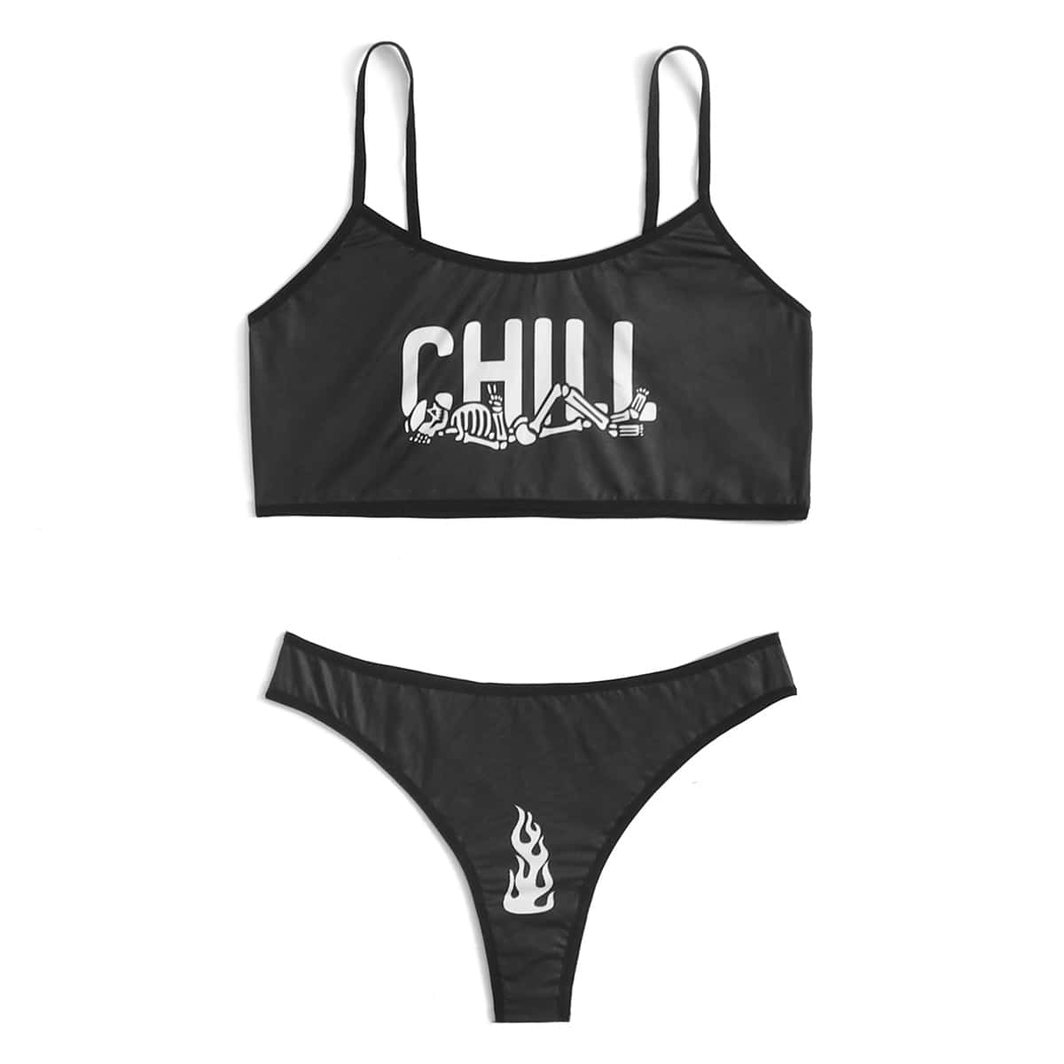

Skeleton Lingerie Set, Black