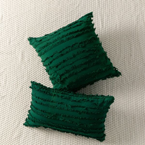 

1pc Tassel Decor Cushion Cover Without Filler, Green