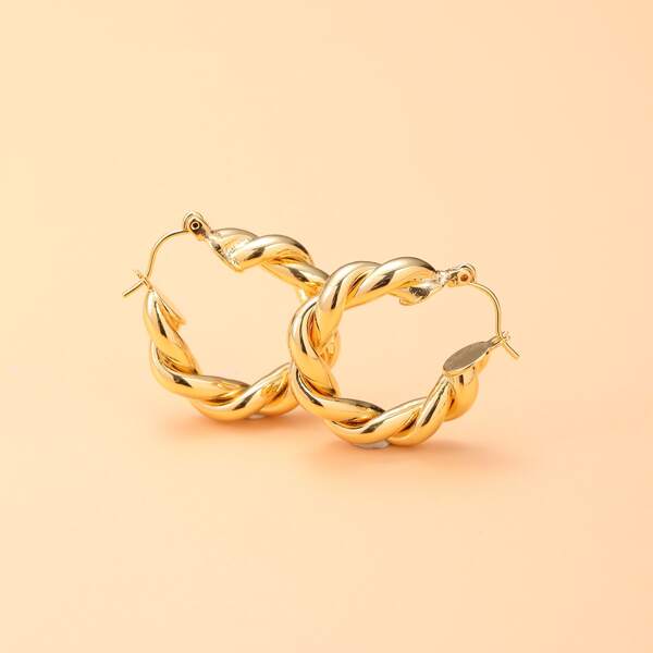 

Gold Plated Twist Hoop Earrings