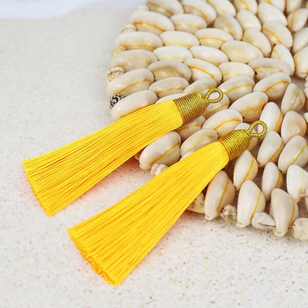 

2pcs Tassel DIY Jewelry Accessory, Yellow