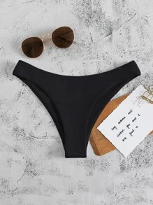 SHEIN Swim Braga de bikini lisa de verano - Negro - Ver 3