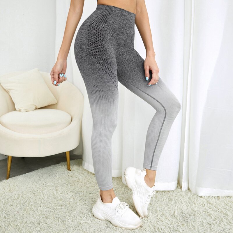 

Absorbs Sweat Ombre Sports Leggings, Grey