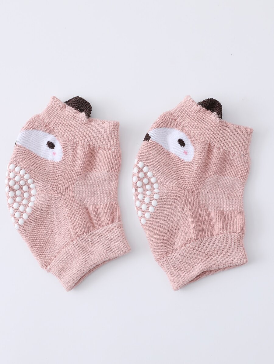Bebé Rodilleras con estampado de dibujos animados - Rosa - Ver 1