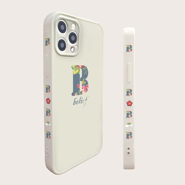 

Letter Graphic Phone Case, White