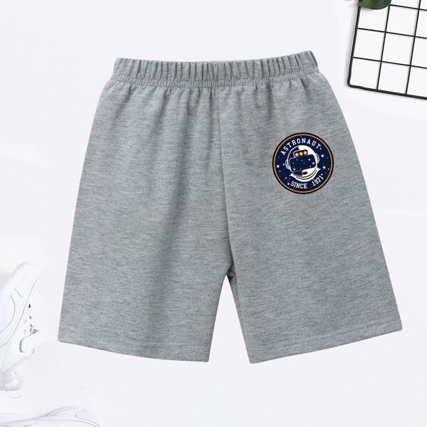 

Boys Letter Graphic Track Shorts, Grey