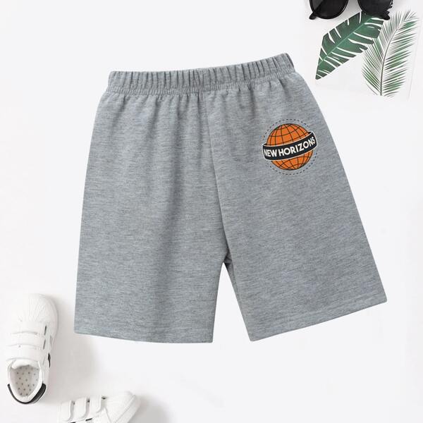 

Toddler Boys Letter Graphic Track Shorts, Grey