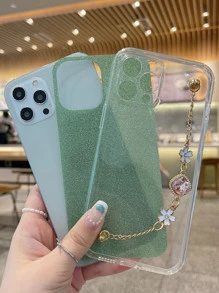 Tpu Glitter Rhinestone Bracelet Phone Case Compatible With Iphone 15, Iphone 15 Pro, And Iphone 15 Pro Max - Green - View 4