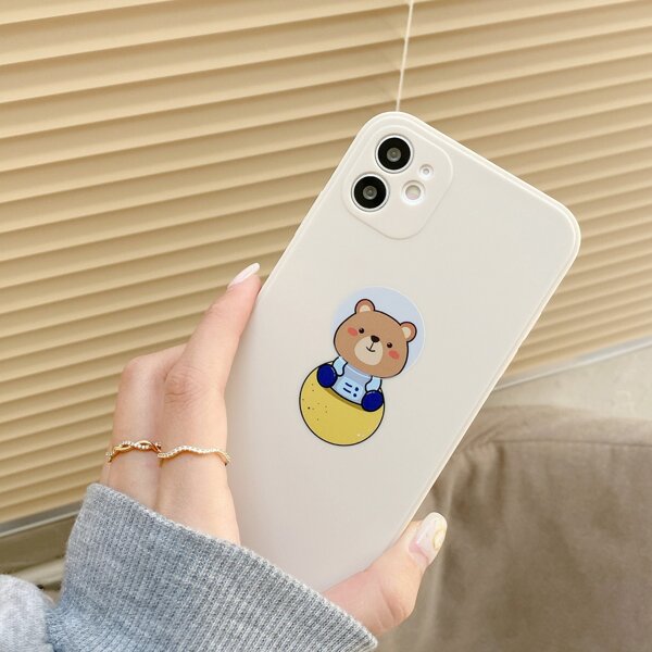 

Cartoon Bear Print Phone Case, Multicolor