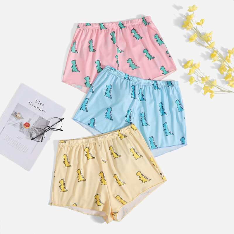 

3pcs Cartoon Dinosaur Graphic Sleep Bottom, Multicolor