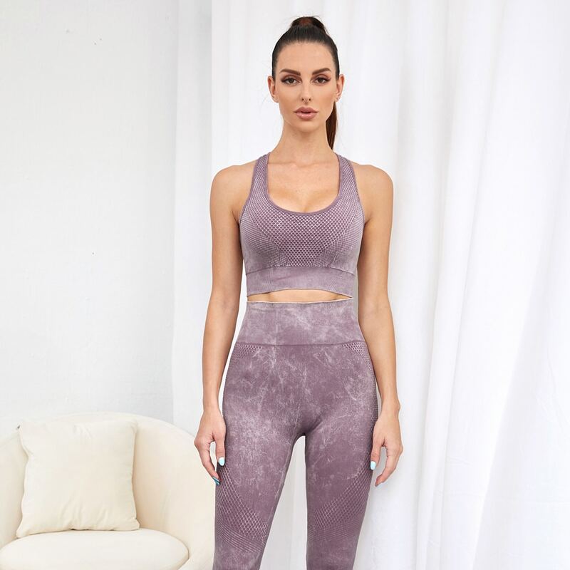 

Racer Back Sports Tank & Leggings Set, Mauve purple