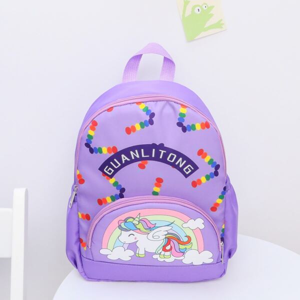 

Girls Cartoon Graphic Backpack, Purple