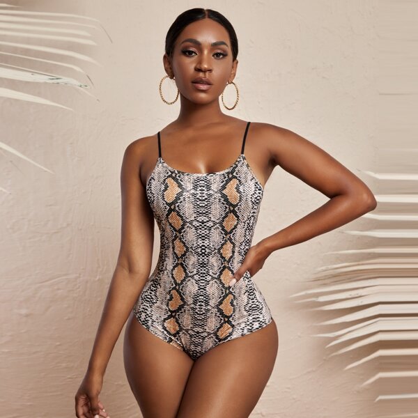 

Snakeskin Cami Bodysuit, Multicolor