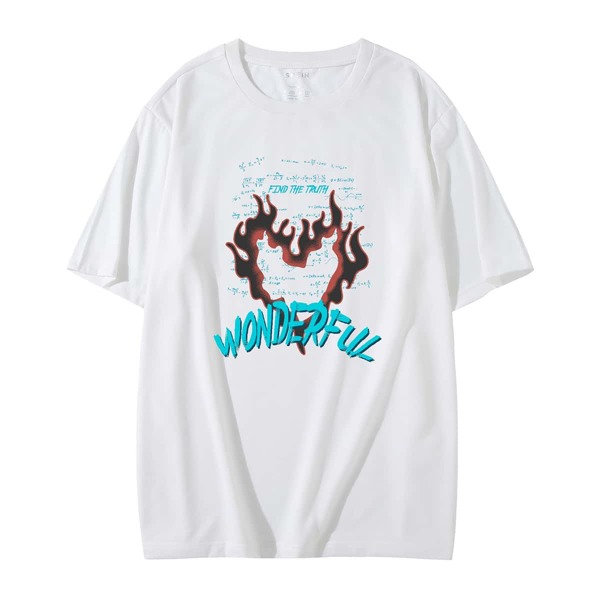 

Men Slogan & Heart Print Tee, White