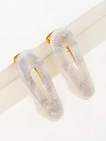 2pcs Acetic Acid Hair Clip Casual Claw Clips Hair Claws Hair Barrettes, School Stuff, Hair Accessories