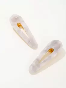 2pcs Acetic Acid Hair Clip Casual Claw Clips Hair Claws Hair Barrettes, School Stuff, Hair Accessories - White - View 3