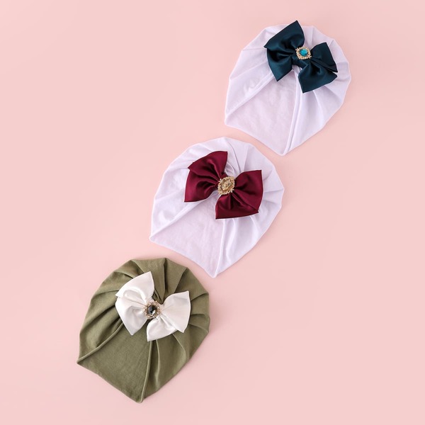 

3pcs Baby Bow Decor Head Wrap, Multicolor