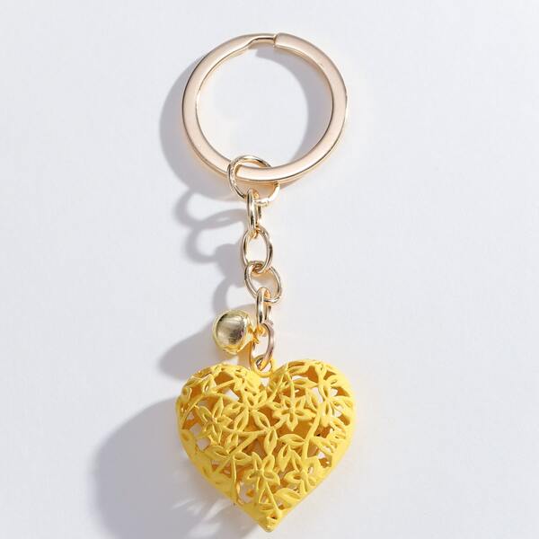 

Heart Charm Keychain, Yellow