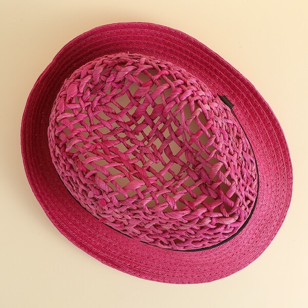 

Braided Trilby Hat, Hot pink