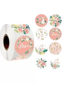 1roll Flower Print Print Sticker