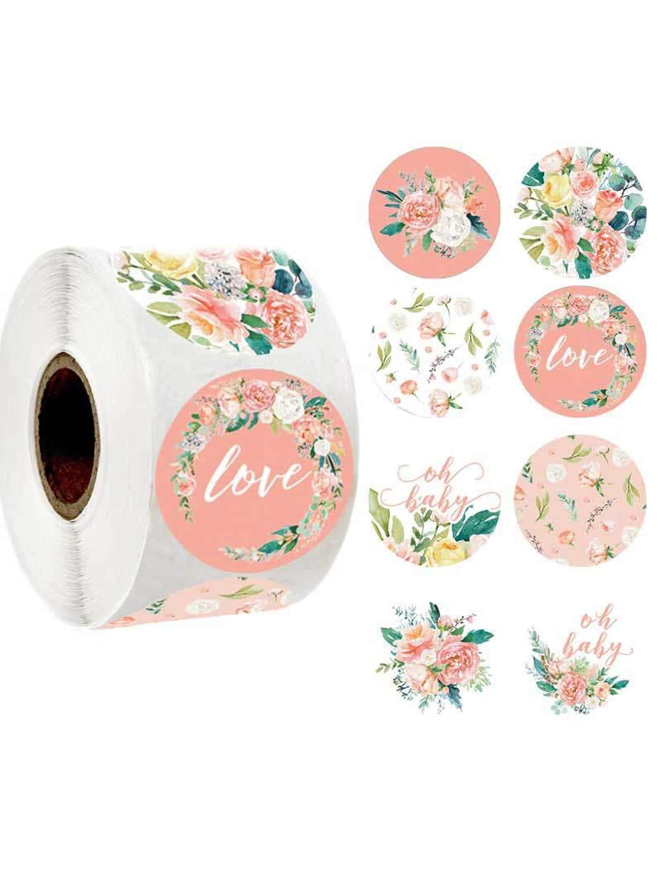 1roll Flower Print Print Sticker