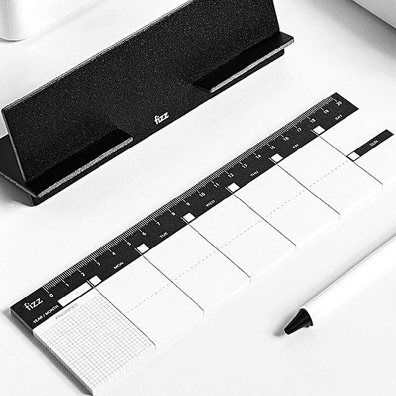 

1set Plan Book With Base, Black and white