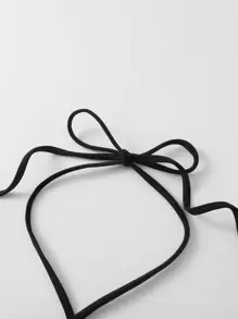 Swim Basics Summer Beach Criss Cross Halter Bikini Top - Black - View 3