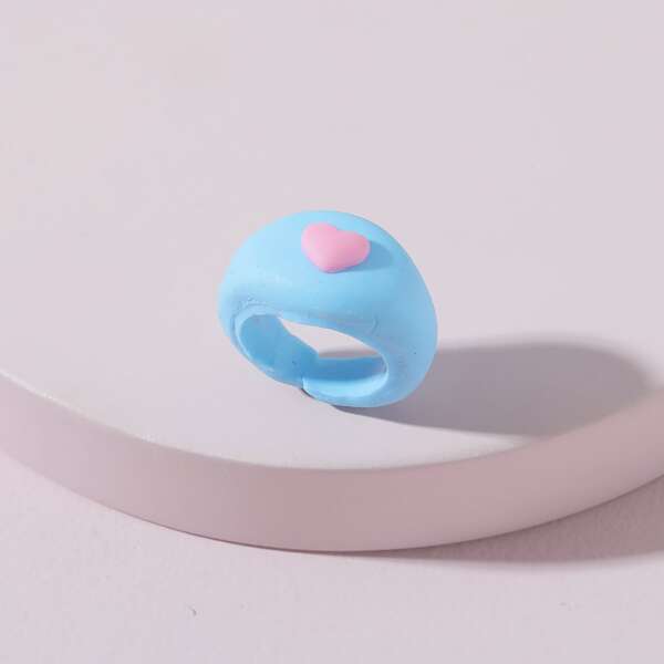

Heart Decor Ring, Blue