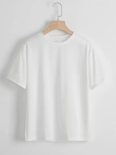 Одноцветный Основы Футболки - Топ-100 товаров на SHEIN