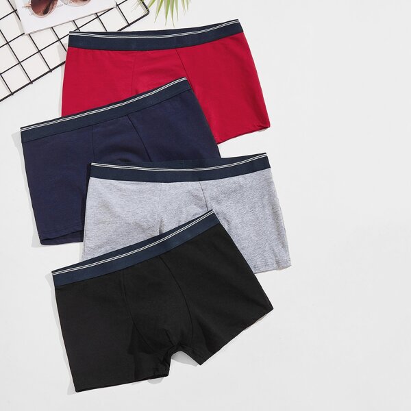 

Men 4pcs Striped Boxer Brief, Multicolor