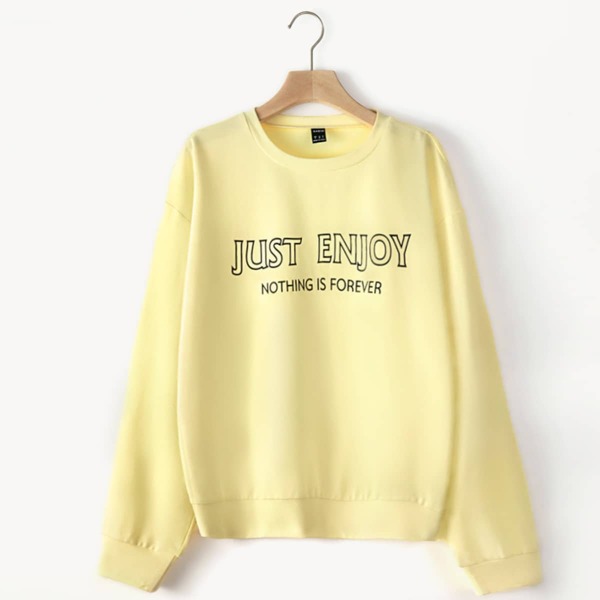 

Letter Graphic Drop Shoulder Pullover, Yellow