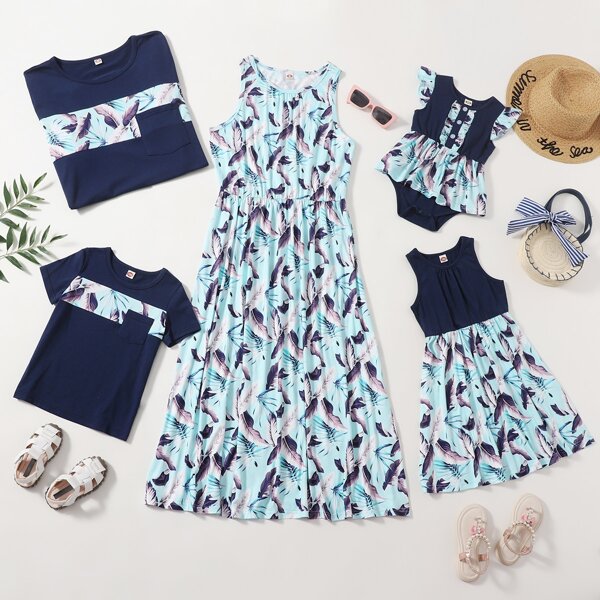 

Toddler Girls Tropical Print Dress, Multicolor