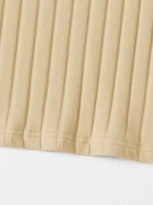 SHEIN Privé Rib-knit Bodycon Dress - Apricot - View 5