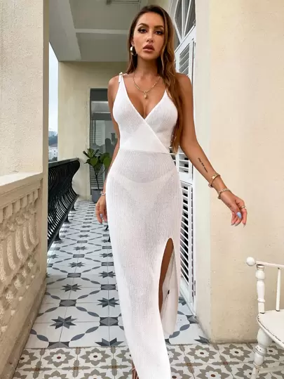 Swim Chiccia 高衩針織罩衫