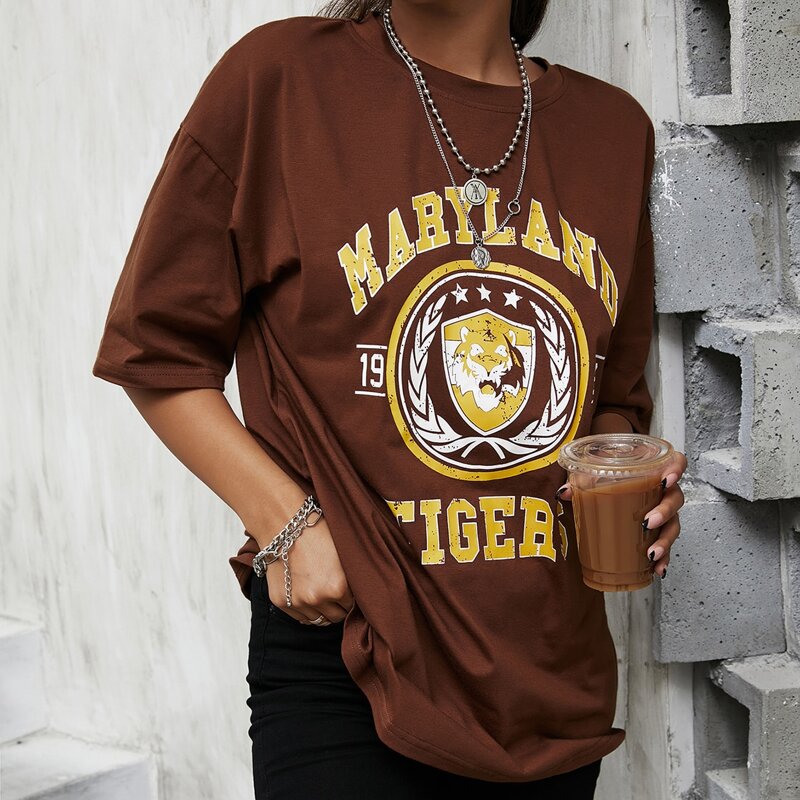 

Letter Graphic Tee, Coffee brown