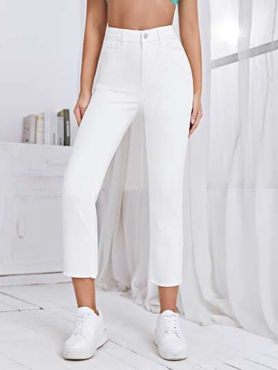 High Waisted Cropped Jeans