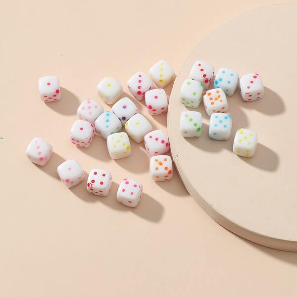 

25pcs Dice Jewelry Accessory, White
