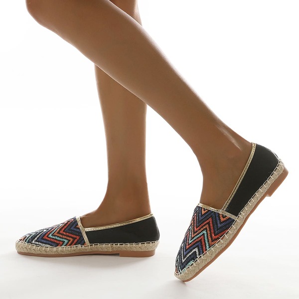 

Chevron Colorblock Espadrille Flats, Multicolor