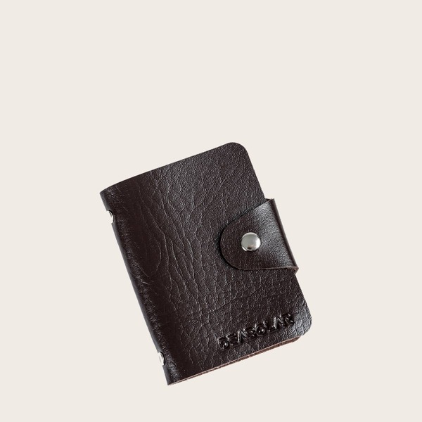 

Letter Embossed Card Holder, Coffee brown