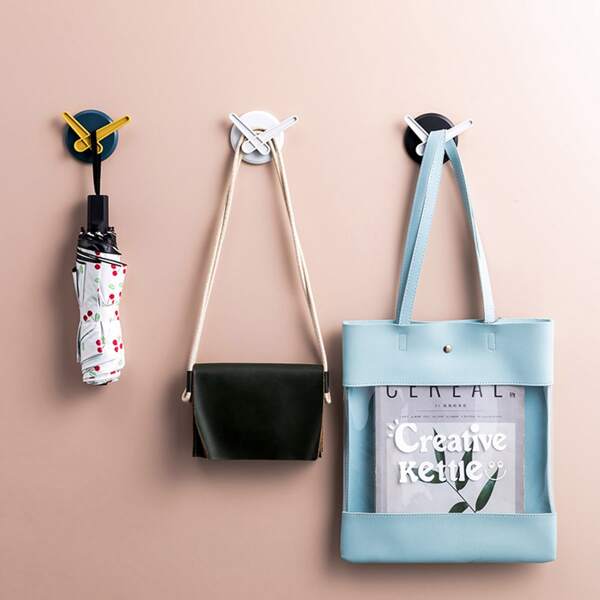 

2pcs Clock Design Random Color Wall Hook, Multicolor